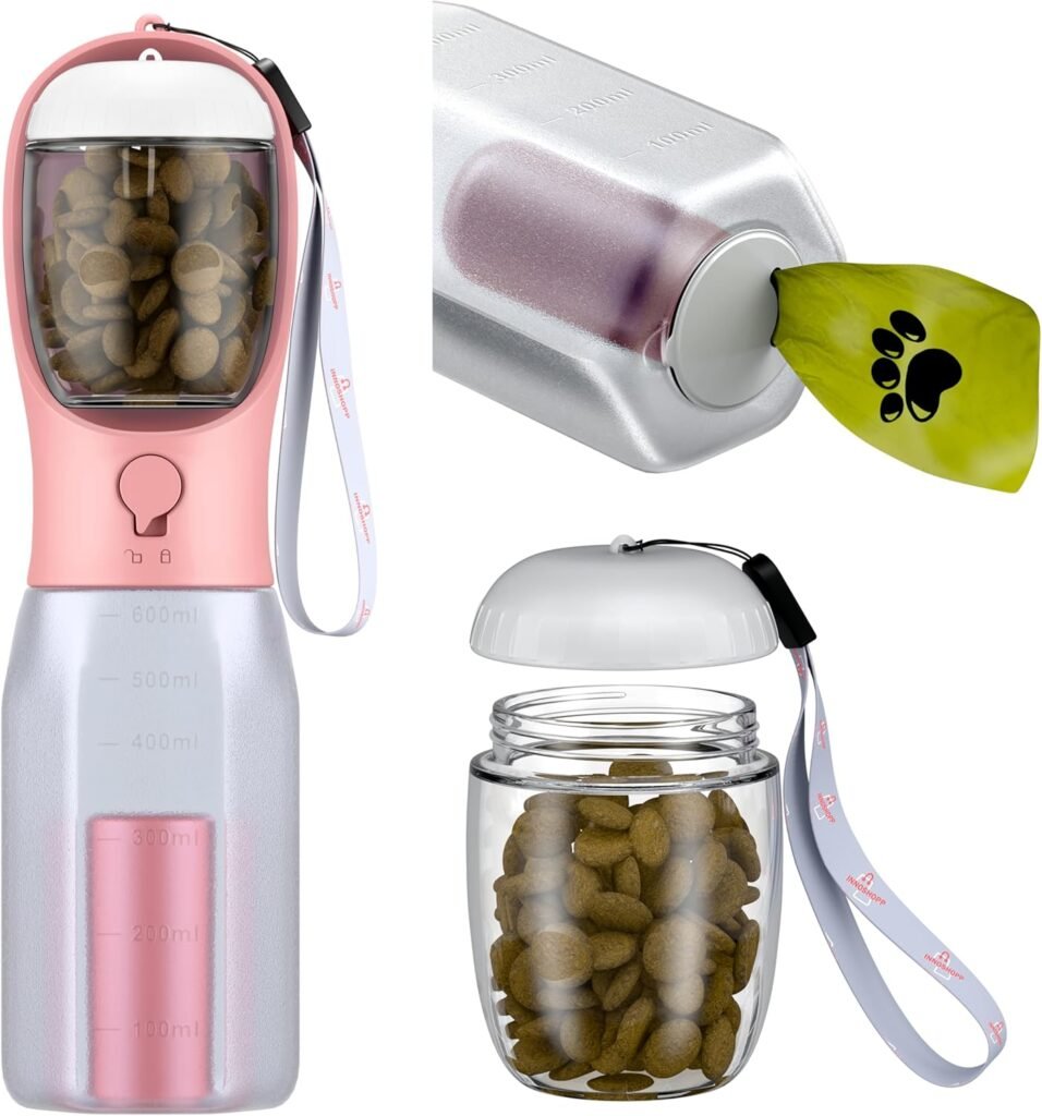 Botellas de Viaje para Mascotas Botella de agua rosa bolsa