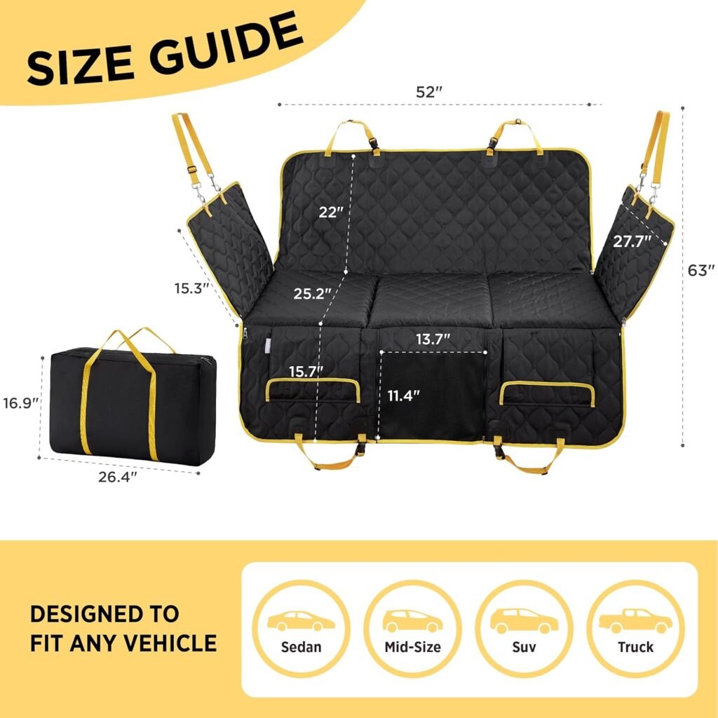 Fubda de asiento de automovil Extensor de asiento trasero para mascotas